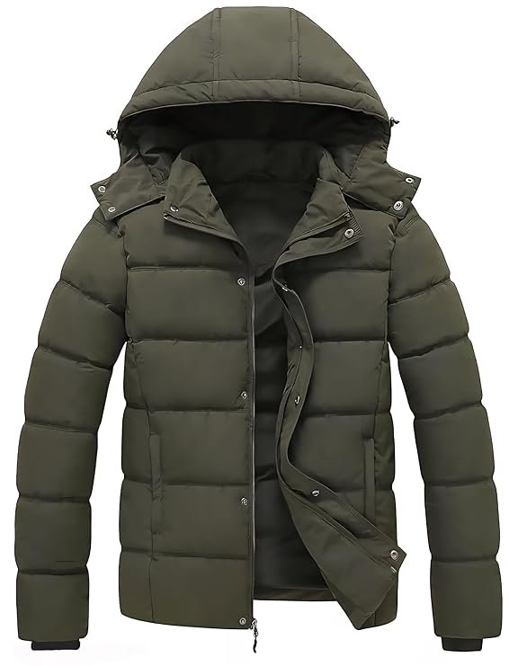 Blaq Ash Men's Casual Puffer Jacket, Hooded