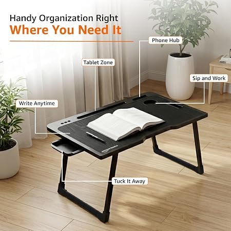 Amazon Basics Engineered Wood Foldable Laptop Table